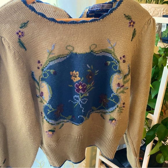 herman geist Sweaters - Herman Geist | Floral Balloon Sleeve Sweater
